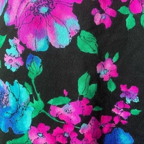 VINTAGE Made in Hawaii  Floral Sleeveless Eyelet Ruffle Trim Maxi Dress - Picture 9 of 13